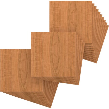 Ekena Millwork 15 3/4W x 15 3/4H x 3/8T Wood Hobby Boards, Cherry, 25PK HBW16X16X375DCH